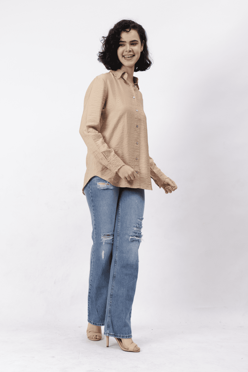 Gaiia Women Long Sleeve Solid Color Shirt - GAIIA